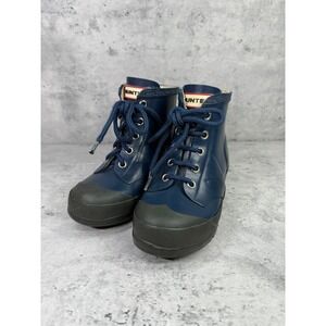 Hunter boots kids Unisex navy blue Lace Up